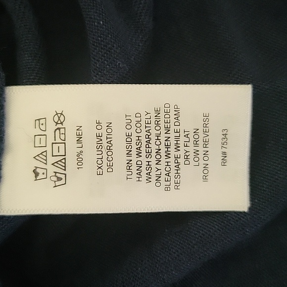 Lucy and Laurel Linen Blue Tank with Cute Trim Medium - Picture 3 of 6